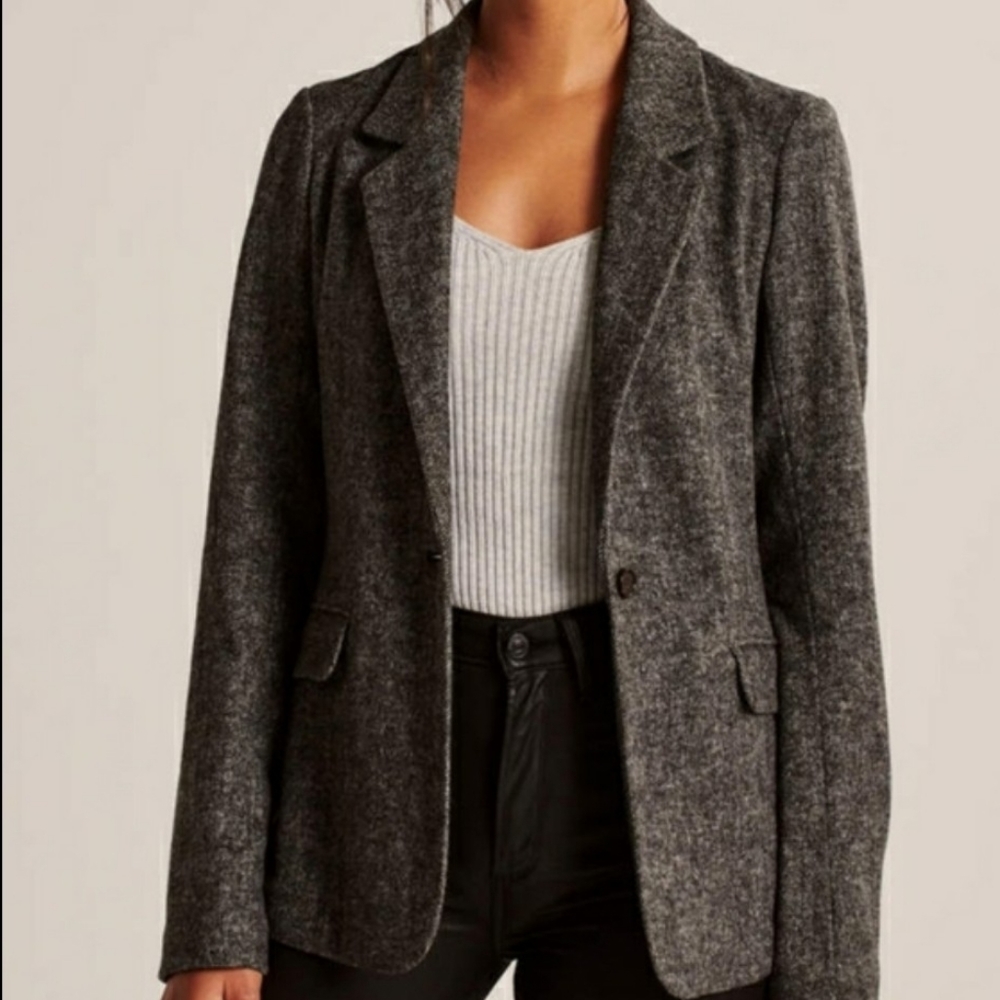 Small Grey Blazer -Wool blend Blazer Coat